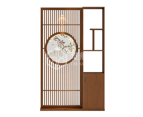 新中式玄關(guān)不銹鋼屏風隔斷